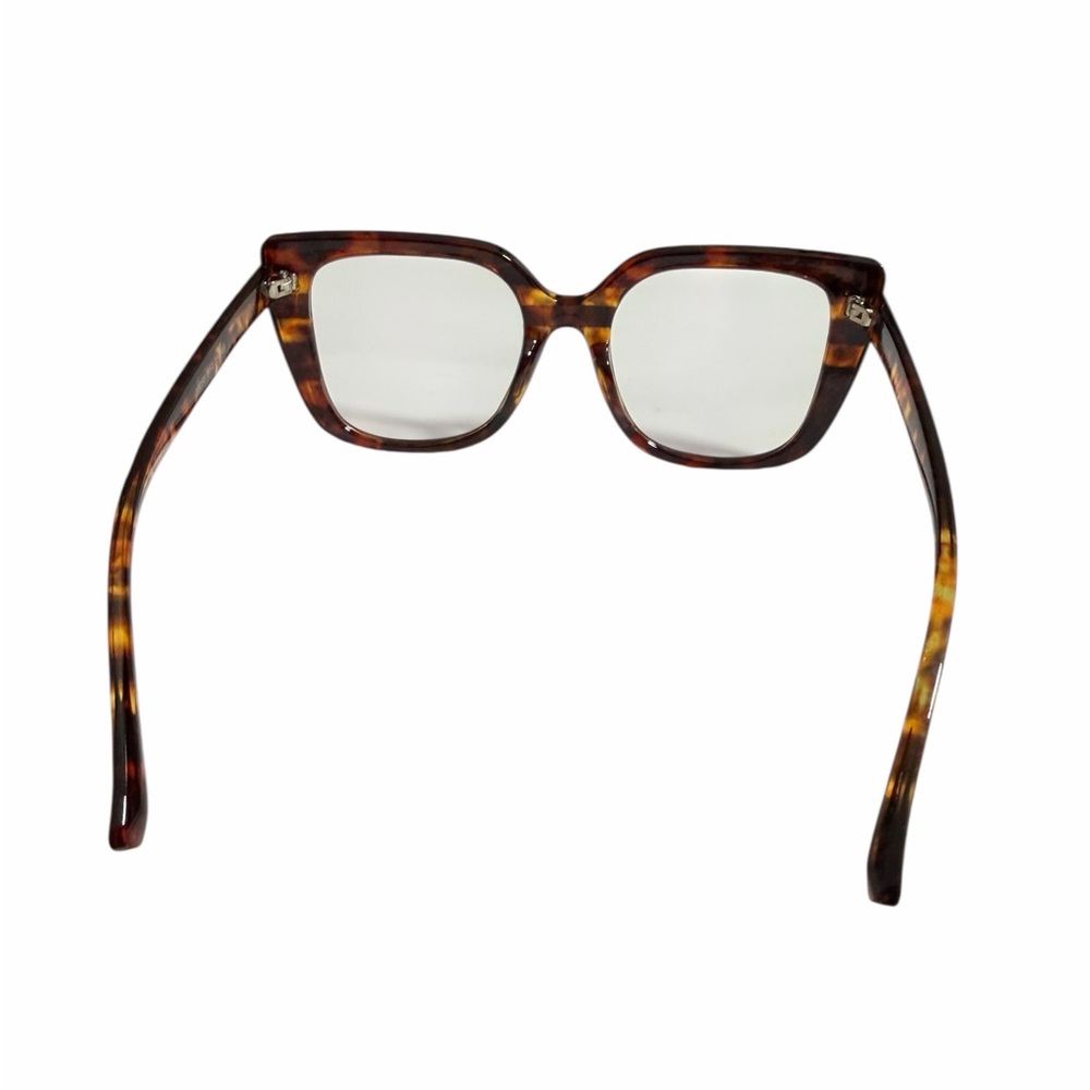 Oversized Square Cat-Eye Fashion Glasses Pink/Mauve Tortoise Stripe - Picture 14 of 16